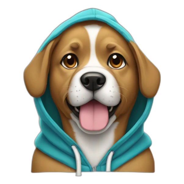 Dog wearing a hoodies sticker