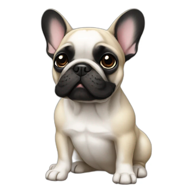 French bulldog with black fur sticker