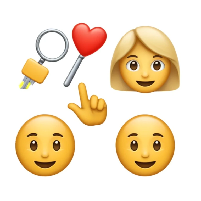 emoji with the text 'Finds IC heraus', clear readable font, friendly style, centered text, neutral background sticker