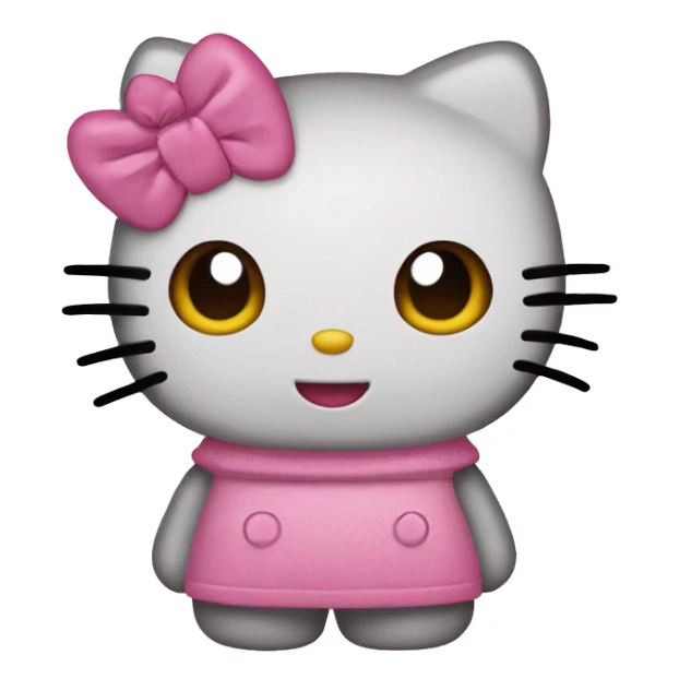 cartoonish Hello Kitty with pink bowemoji sticker