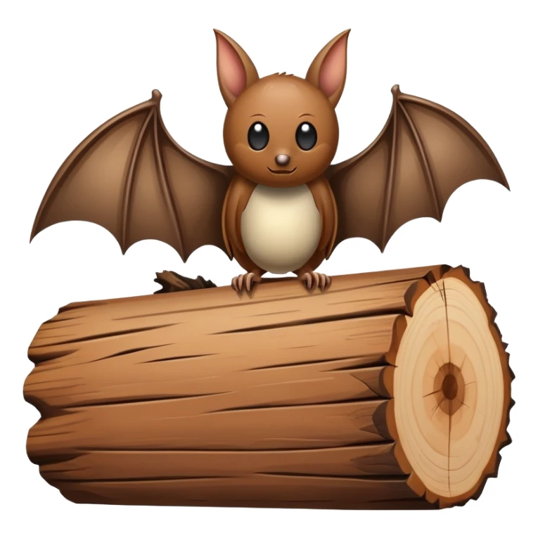 Log of wood with a bat  sticker