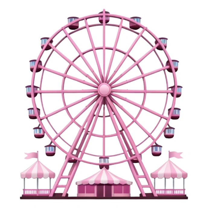 mix light pink dark pink and white girly theme park Ferris wheel sticker
