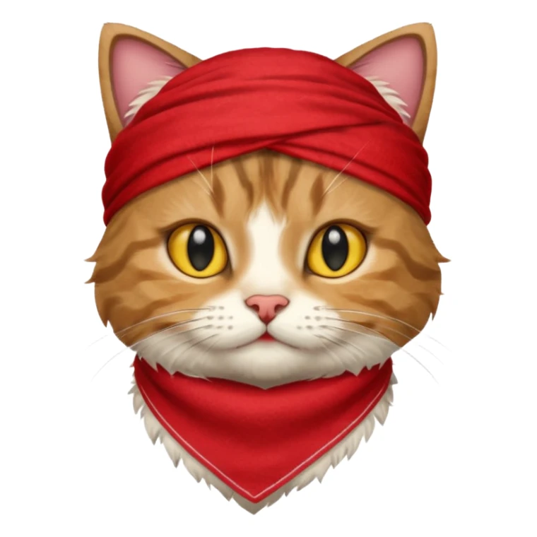 cat with wearing red bandana sticker