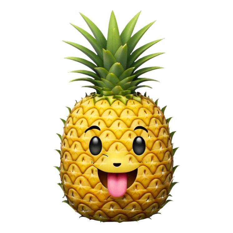 Pineapple winky face tongue out sticker