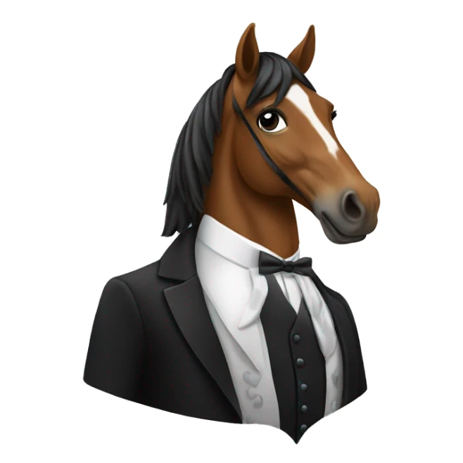 Horse wearing a tuxedo sticker
