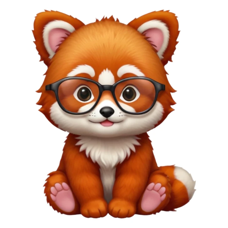 baby Red panda wearing glasses sticker