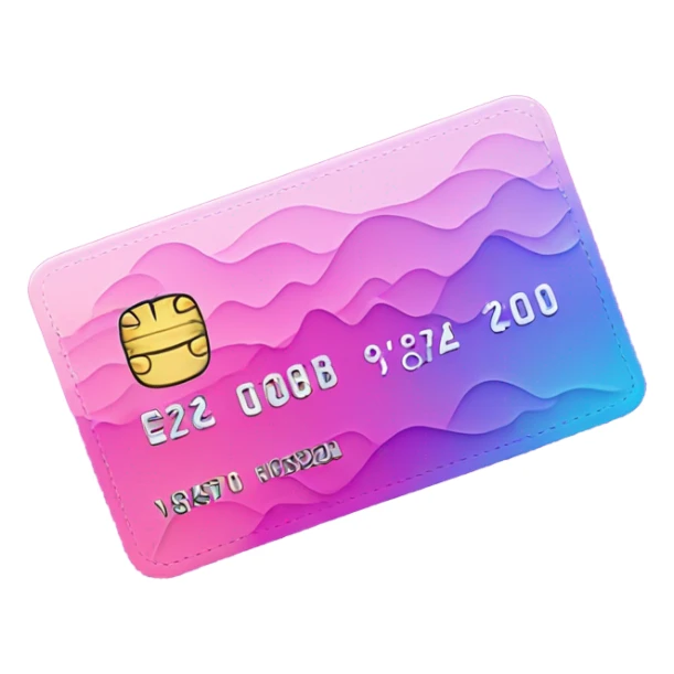 Vaporwave color themed credit card emoji, DO NOT INCLUDE NUMBERS OR TEXT sticker