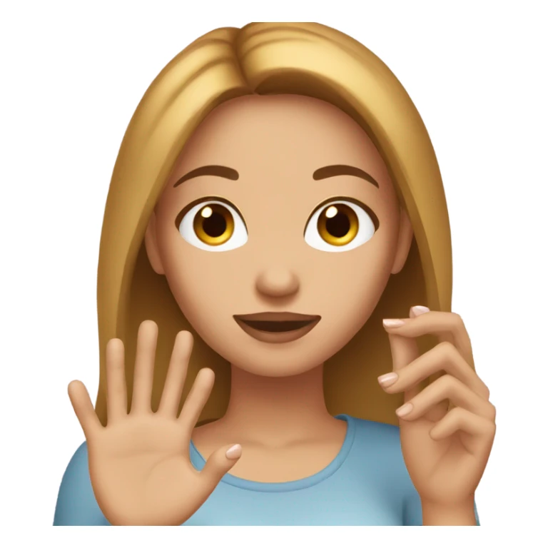 Woman with light brown hair looking at nails sticker