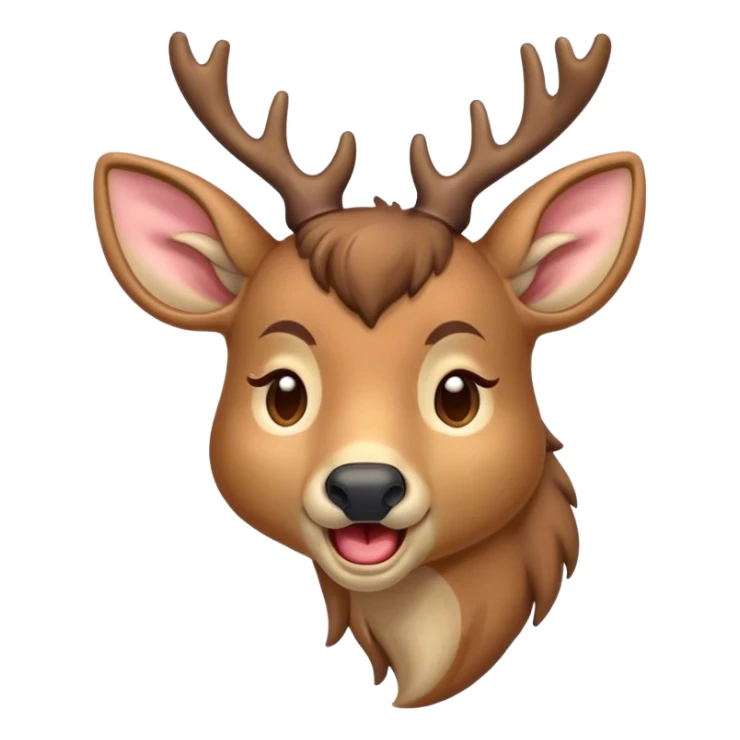 Cinematic Cute Yawning Deer Portrait Emoji, Head tilted slightly with a dramatic, wide-open yawn, revealing a soft, dappled coat and elegantly drooping ears, eyes barely open in drowsy contentment, Simplified yet irresistibly adorable features, highly detailed, glowing with a soft, cozy glow, high shine, relaxed yet expressive, stylized with a touch of natural whimsy, bright and endearing, soft glowing outline, capturing the essence of a sleepy yet affectionate deer, so drowsy it feels like it could stretch right out of the screen and curl up for a nap! sticker