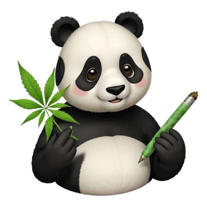Panda Bajando locura de Marihuana con un video de youtube sticker