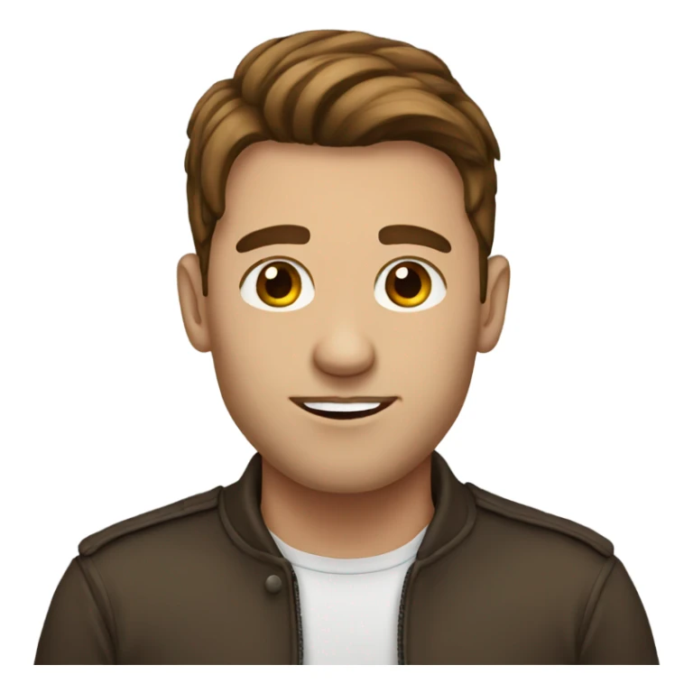 male portrait with brown hair sticker