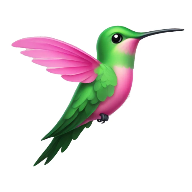 Cute pink and green hummingbird sticker