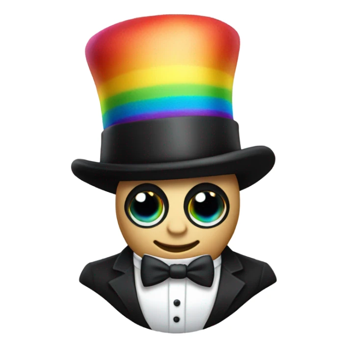 Rainbow potato wearing top hat and tuxedo  sticker