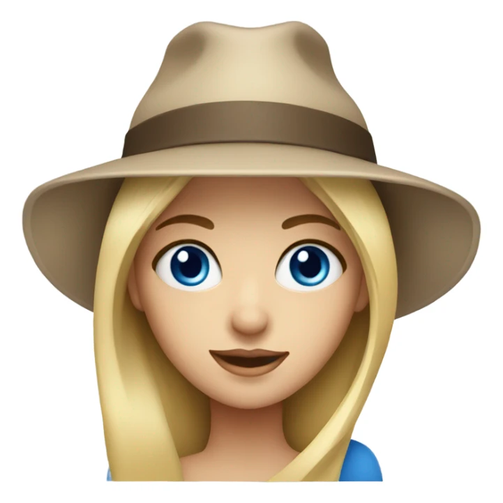 Blonde girl with blue eyes wearing a hat  sticker
