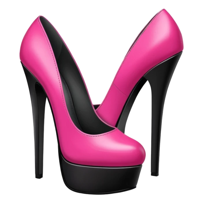 Bold pink Fuchsia black platform high heels sticker