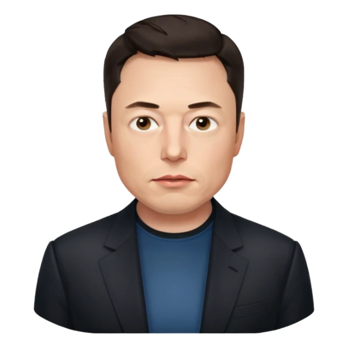 make me elon musk serious face dark hair  sticker
