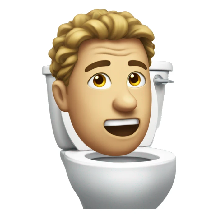 Head coming out of toilet sticker