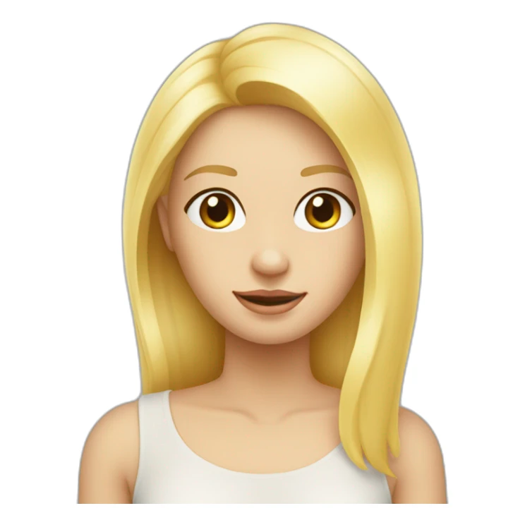 Een blond kind met een licht gele trui sticker