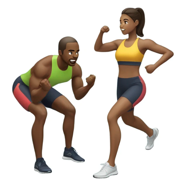 Athletics man and woman training  sticker