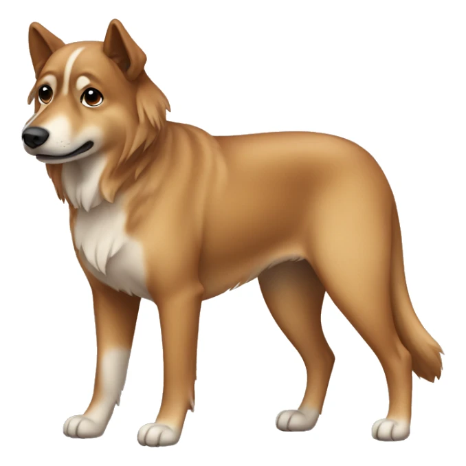 brown Eurasian dog standing. His face and back is full of dark brown spots sticker