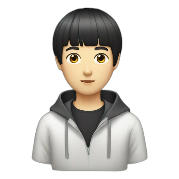 Japanese-guy-black-hair-bowl-cut sticker