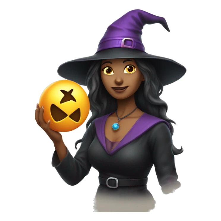Woman with witch magic ball sticker