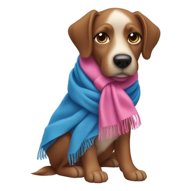Dog with blue scarf and pink nails sticker