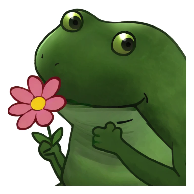 Pink flower with petals spread open by two fingers sticker