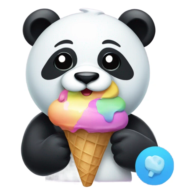 Panda eating ice cream sticker