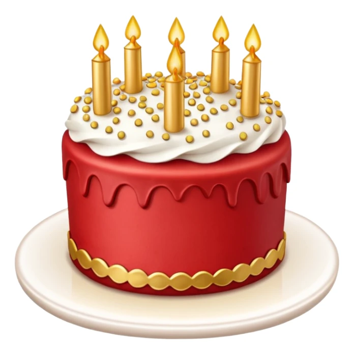 red cake with golden details sticker