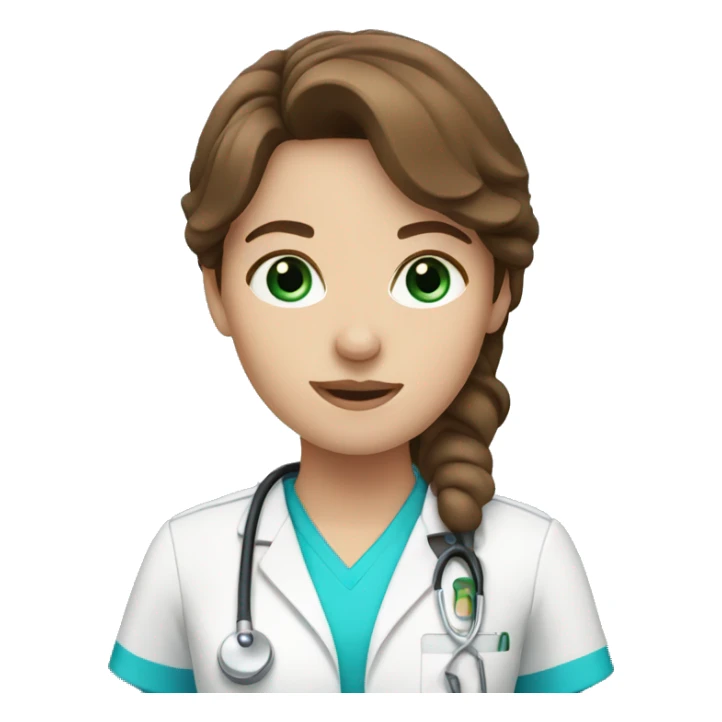 nurse with brown hair and blue eyes sticker