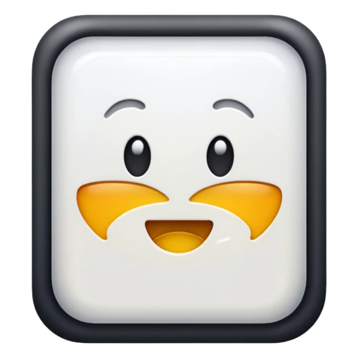 Blue backround an a sqware in the middle white sqware sticker