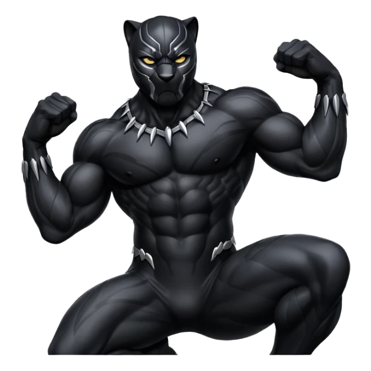 Black panther doing signature pose while standing crossing his claws on his chest sticker