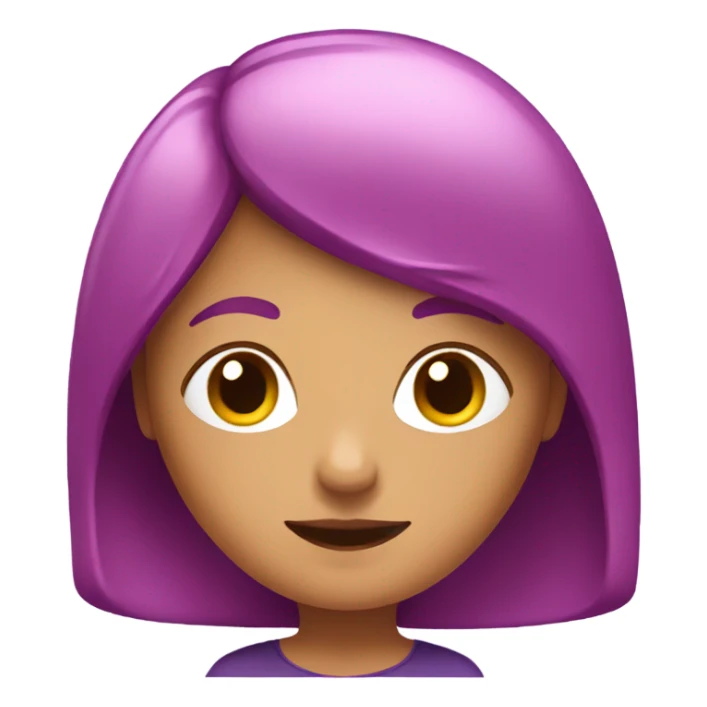 Pink hair girl with eggplant sticker