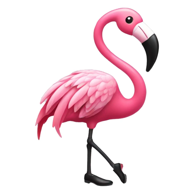 A pink flamingo with tap-dancing shoes sticker