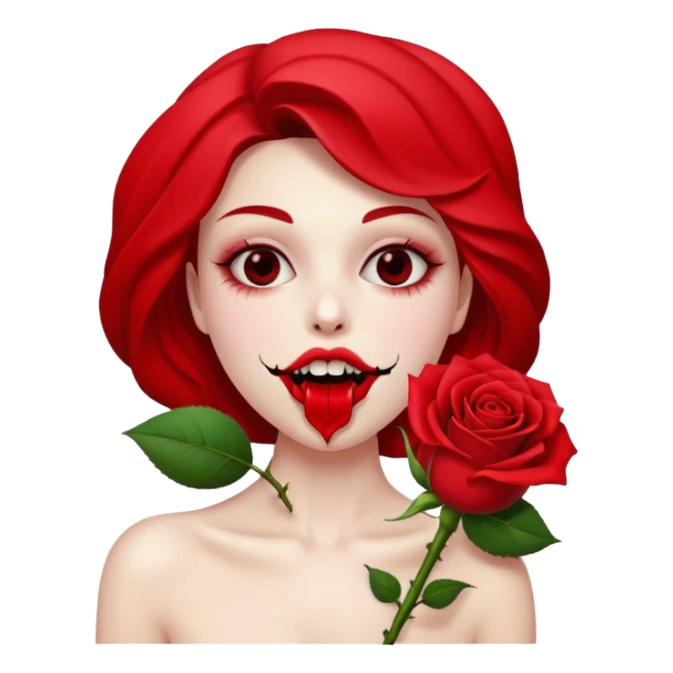 I want this emoji 💀 holding this in its mouth 🥀  sticker
