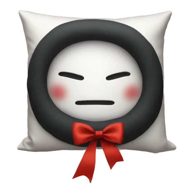 Aesthetic pillow no face with red ribbon sticker