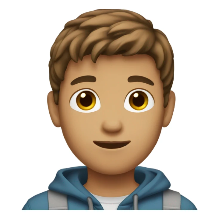 Brown hair teenage boy sticker