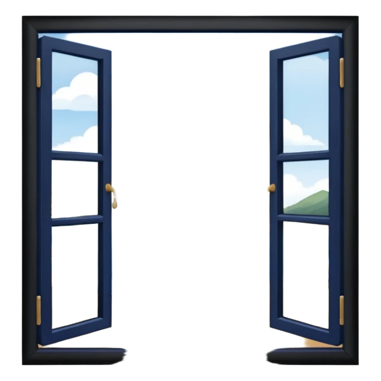 A beautiful navy open window sticker