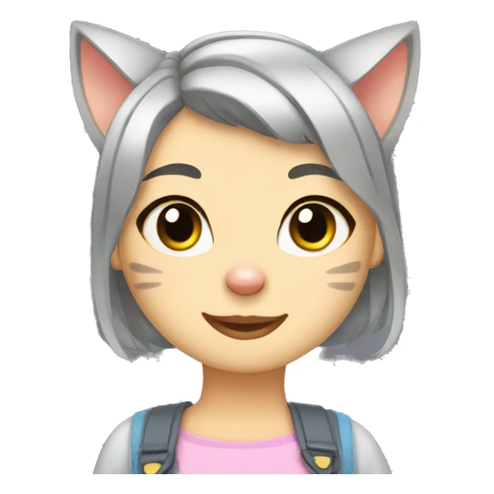 American shorthair cat girl sticker