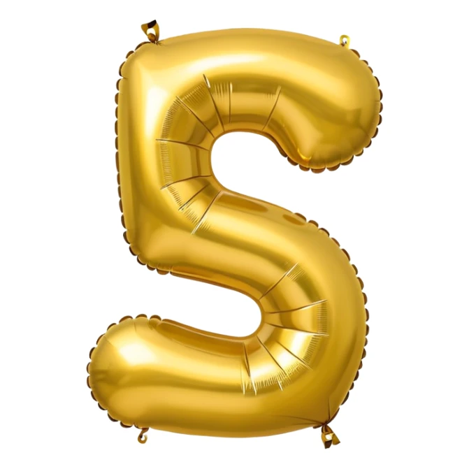 the number 2 in gold balloons sticker
