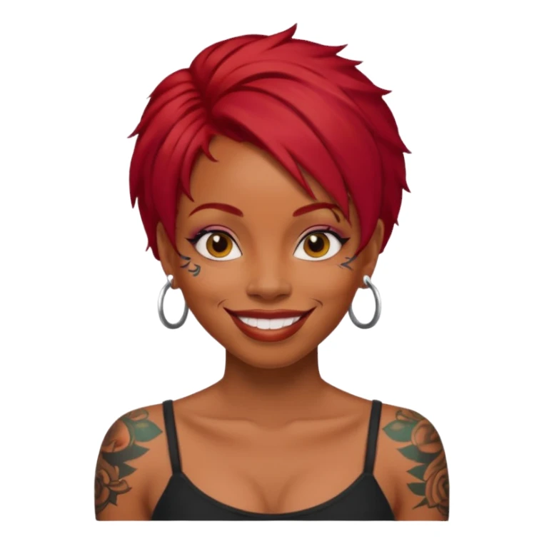 black woman with red hair and tattoos sticker