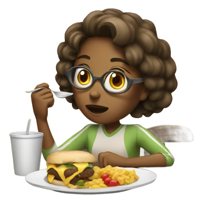 Women eating food sticker