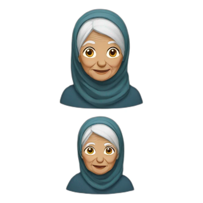very old woman hijab sticker