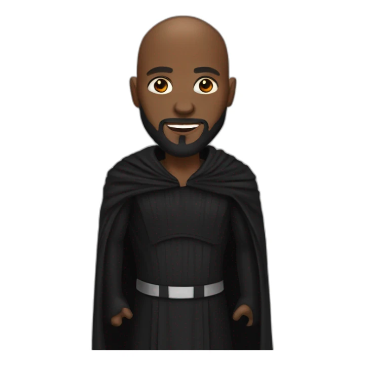 Black men bald with beard as a Sith lord sticker