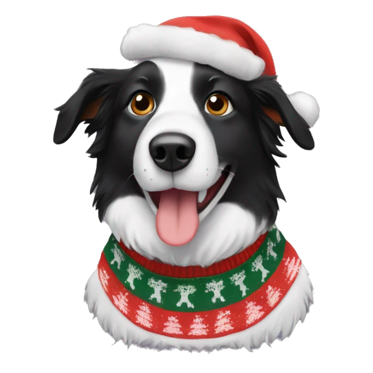 Border Collie wearing christmas Sweater  sticker