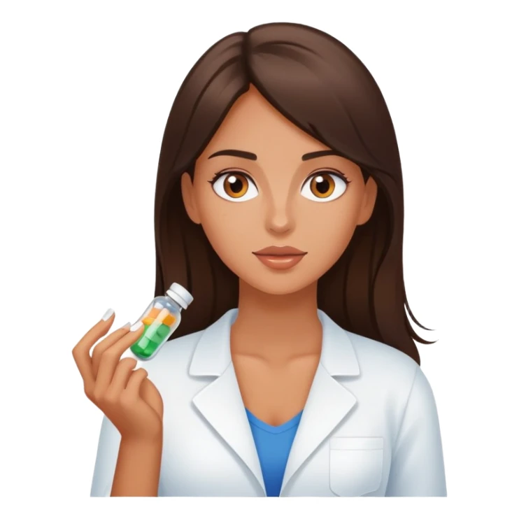 Beautiful fit brunette girl taking pills  sticker