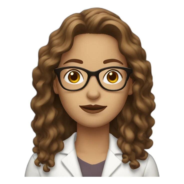 white woman with brown wavy hair white glasses sticker