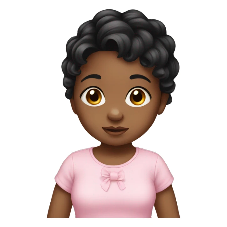 BABY GIRL black hair sticker