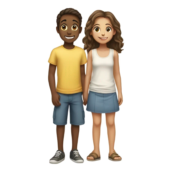Boy and girl smiling outdoors sticker
